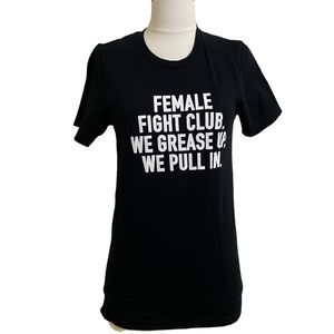 Womens Bridesmaids Black and White Female Fight Club Short Sleeve T-Shirt